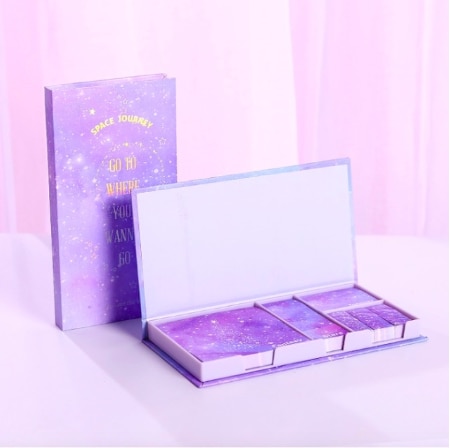 Bloc de notas con dibujos animados, Bloc de notas adhesivas de flores bonitas, almohadillas de escritura multiplegables, etiqueta de , papelería Kawaii, material escolar: 4