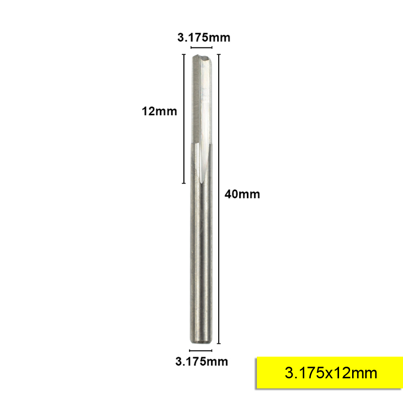 XCAN 10 pièces 3.175 tige 2 cannelure droite fente carbure fraise 12-32mm pour bois MDF plastique fraisage gravure: 10pcs 3.175x12mm