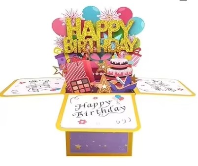 Happy Birthday Greeting Card With Envelope 3D Box 18th/30th/40th50th/60th Years Old Birthday Wishes Message Card Party