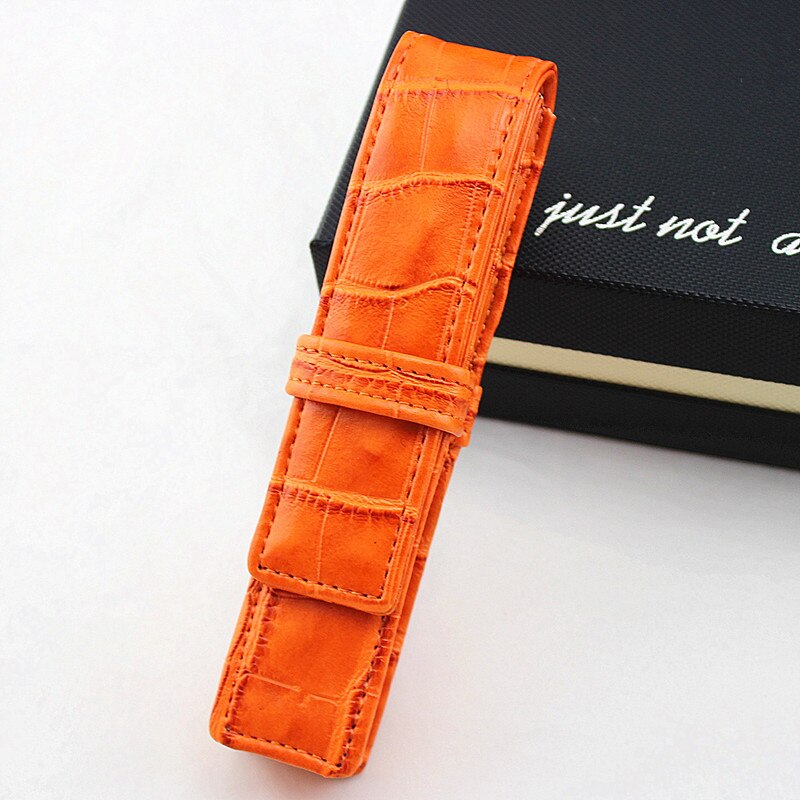 Handgemaakte Lederen Pen Case Bag Potlood Fontein Sleeve Bag Vintage Pouch voor Enkele Pen Stylus Balpen Leuke Stationair: W