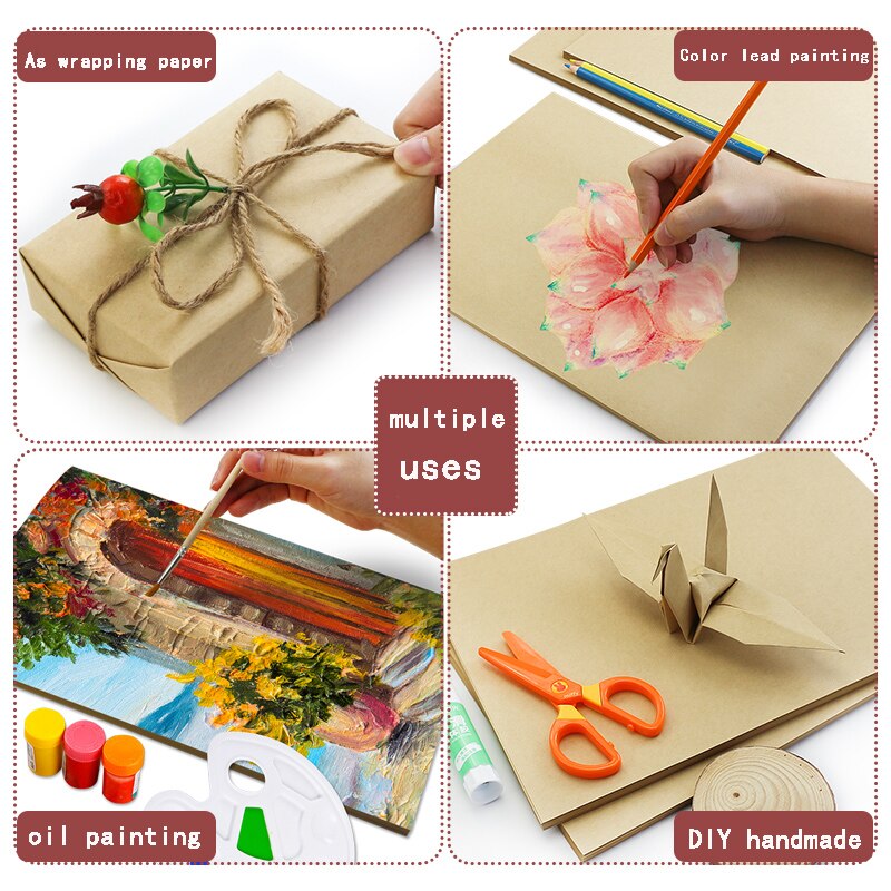 A4 A3 kraft paper thick cardboard color lead sketch painting art inkjet printing paper binding cover handmade DIY wrapping paper