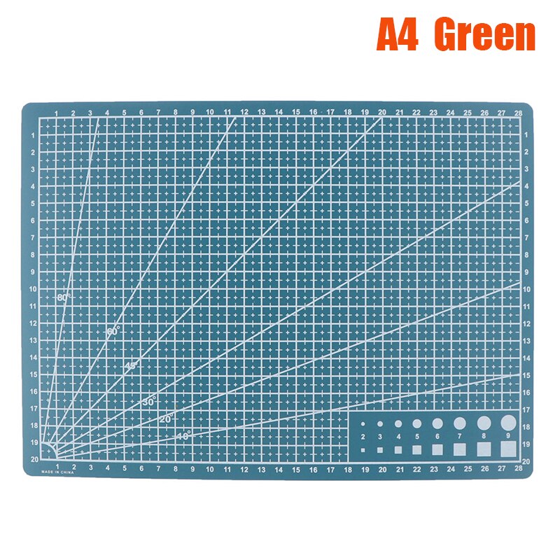 A4A5 PP Double-sided Grid Lines Cutting Board Mat Self-healing Cutting Pad DIY: A4 green