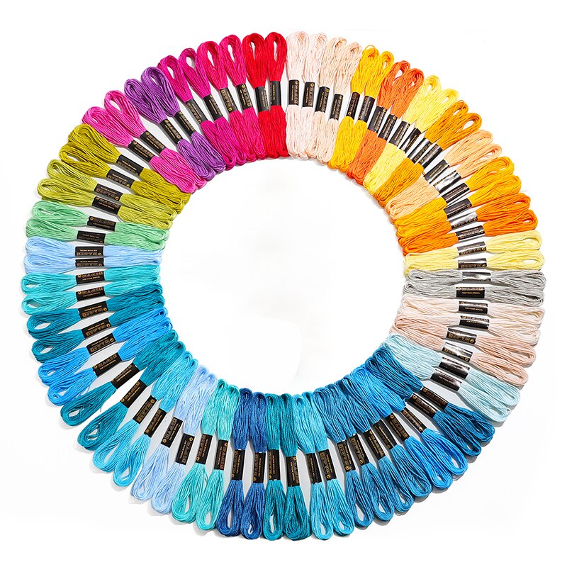 Embroidery Thread Embroidery Floss Cross Stitch Kit Premium Rainbow Embroidery DIY Threads Crafts Cotton Sewing Skein 447 Colors