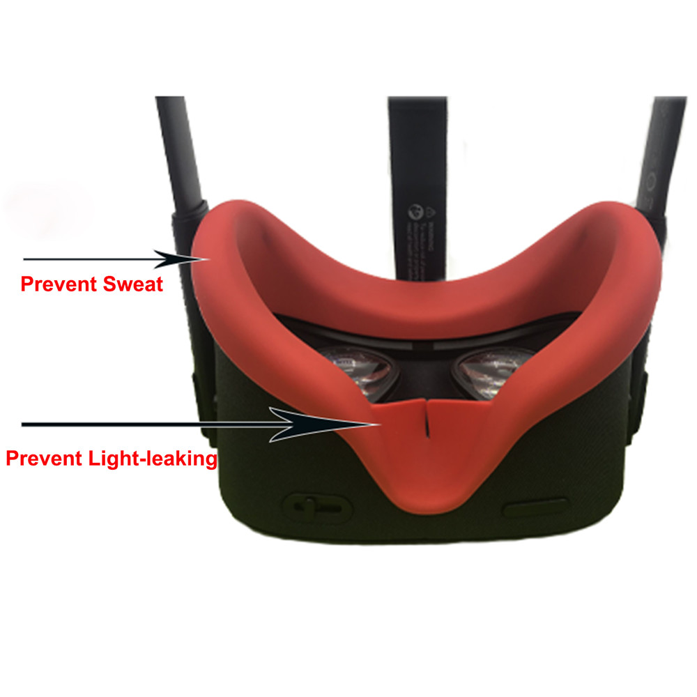 Capa de silicone para vr oculus quest, óculos unissex anti-suor, proteção contra vazamento, bloqueio de luz almofada para missões oculus