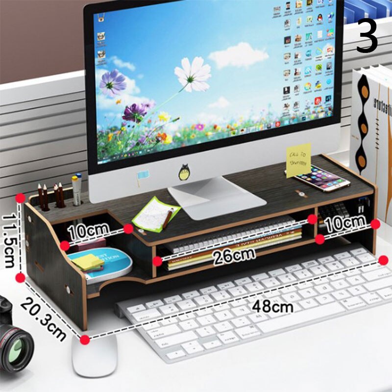 Desktop-Monitor Stehen Computer Bildschirm Riser Holz Regal Sockel Multi-funktion: N3
