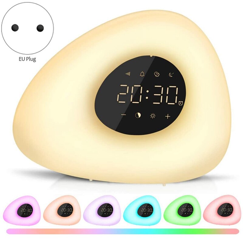 COLSUR Wake-up Light, Sveglia Con Simulazione Dell'alba Con Ricarica Wireless, Macchina Per Il Suono Bianco Con 7 Suoni Naturali Per Il Bambino, Altoparlante Bluetooth E Funzione Snooze (regalo