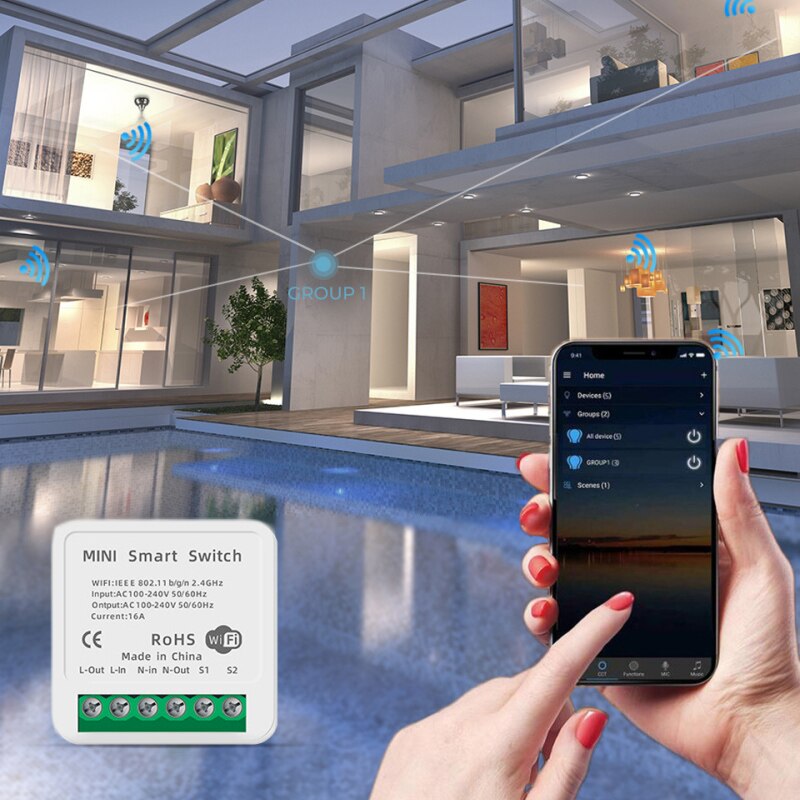 16A 10A Mini Smart Wifi DIY Switch Smart Home Universal Module Works With Alexa Google Home Smart Switch