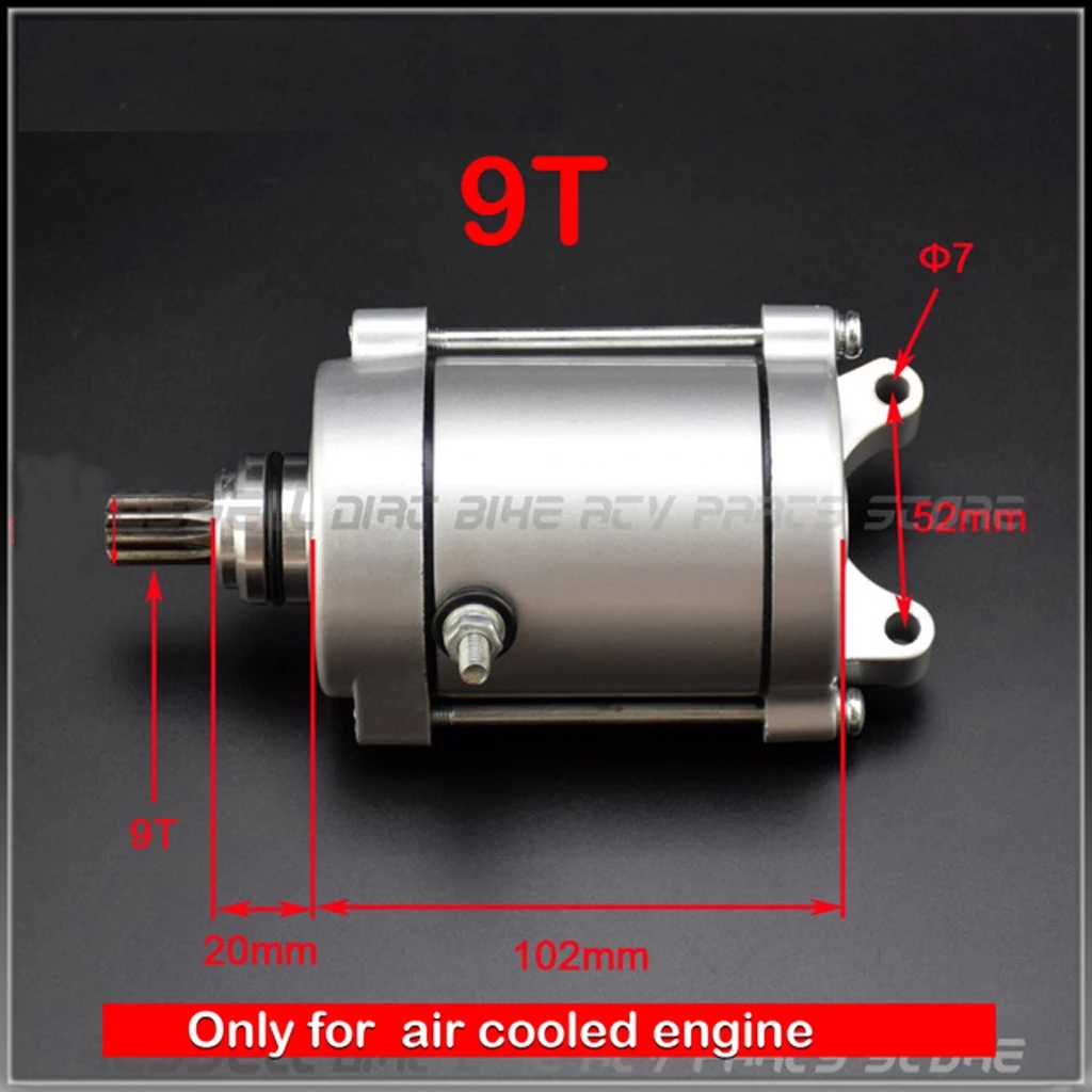CG200 / CG250 Electric Starter Motor 9T 11 Teeth For Zongshen 250 ATV Air Cooled Engine Parts Moped Scooter ATV