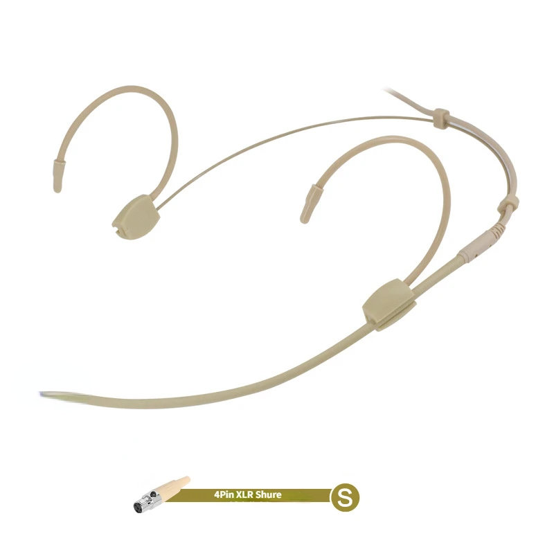 Opaska na głowę z mikrofonem do zestawu słuchawkowego Sennheiser Shure AKG MiPro Audio Technica 4Pin 3Pin TA4F 3.5mm Lock: Srebrny