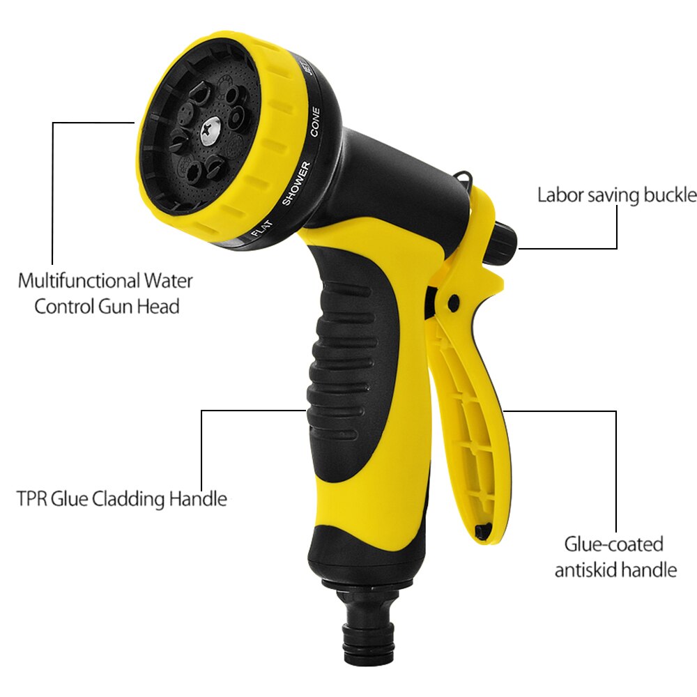 Multifunctionele 10 in 1 multifunctionele tuin waterpistool kop zachte grip handvat tuinslang pijp waterpistool sproeier bewatering