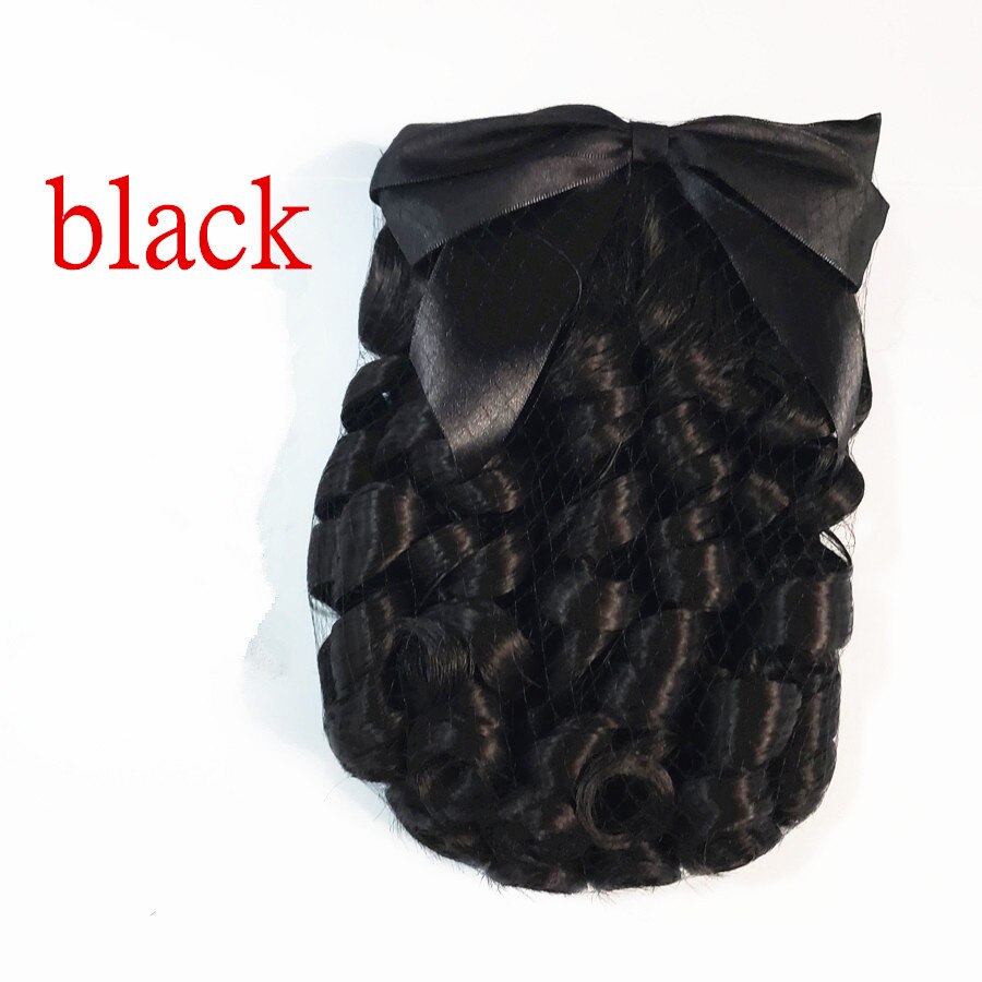 Koninklijke Roll Haar Paardenstaart Clip Zwarte Prinses Haar Producten Middeleeuwse Europen Haar Voor Vrouwen Avond Party Hoofd Dragen Accessoires: black