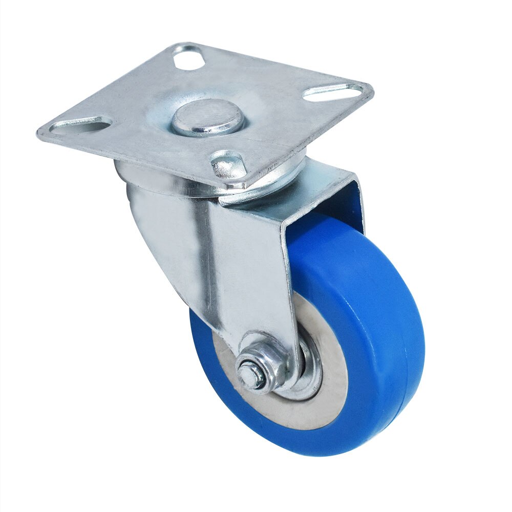 12Pack 2" Swivel Caster Polyurethane Wheels Base Top Plate Double Ball Bearing