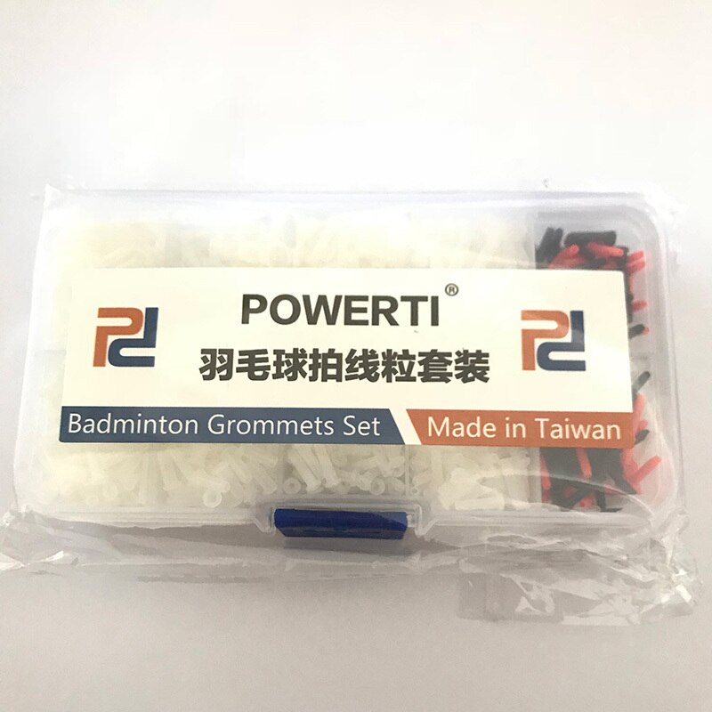 Powerti Mini Badminton Racket Grommets Oogjes Emmer Rijgen Gereedschap voor Badmintonracket Zwart Grijs Wit kleur: white