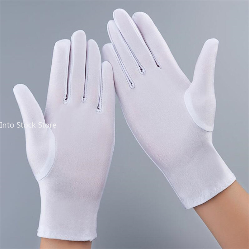 Herfst Zomer Dunne Ijs Zijden Handschoenen Lente Fietsen Rijden Zwart Witte Handschoenen Training Zonbescherming Handschuhe: WHITE