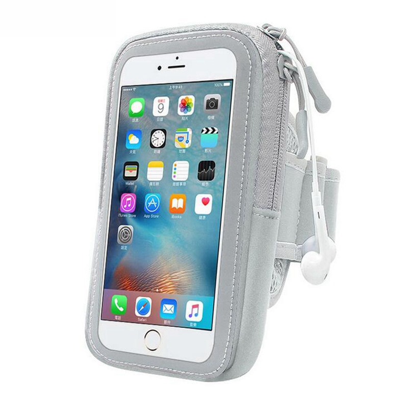 Running armband Voor iphone 7 plus voor huawei mate 10 lite voor iphone 6 6s 7 case telefoon riem tas Universele Sport armband: Grey