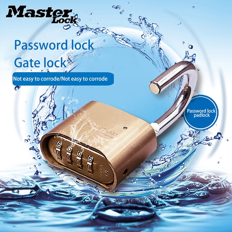Master Lock Password Padlock Brass Solid Body Anti-rusting Combination Code Lock Door Locker Anti-theft Padlocks Waterproof