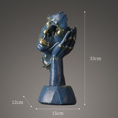 Europæisk sort harpiks tænker skulptur miniature model figurer kunsthåndværk ornamenter boligindretning tilbehør fødselsdag: 12