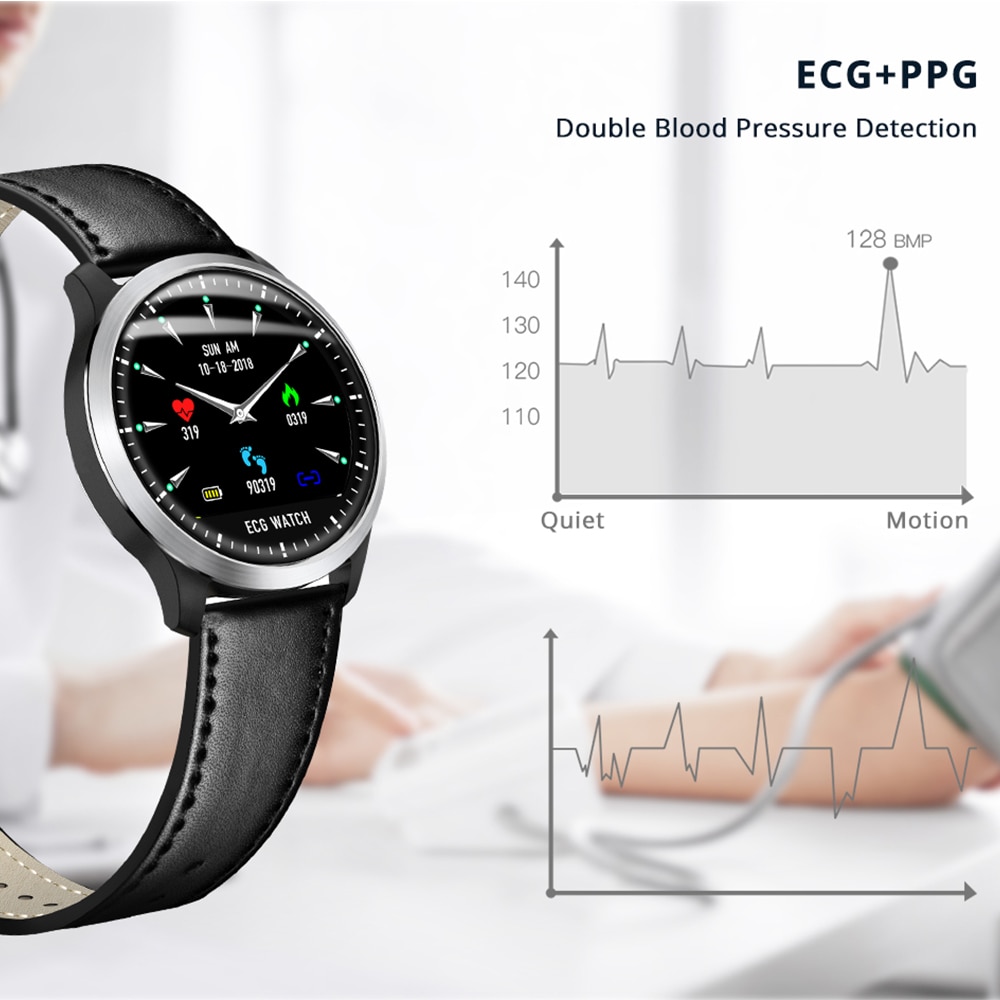 Es In Voorraad Makibes BR4 Ecg Ppg Smart Watch Met Elektrocardiogram Display Hartslag Bloeddruk Smart Band Fitness Tracker