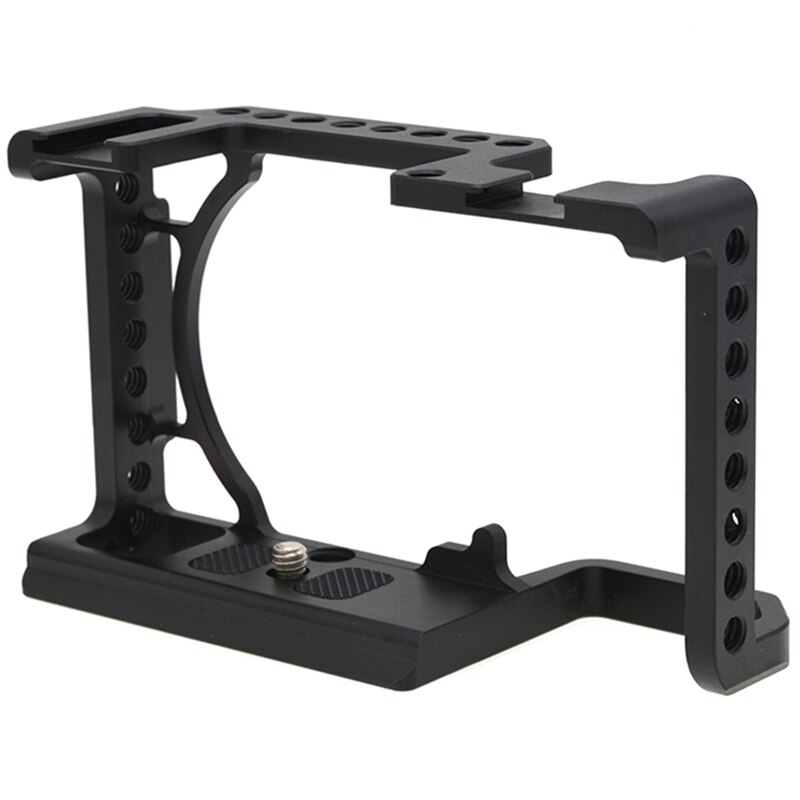 Jaula de cámara para Sony A6600 con soporte de zapata fría 1/4 agujeros de rosca para luz de Flash de micrófono DIY