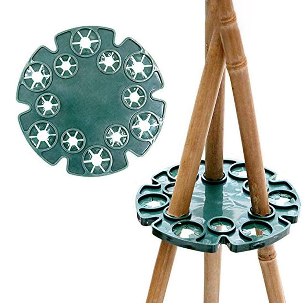 5 Pcs Garden Climbing Plant Support Peas Beans Fixed Frame Bamboo Wig-Wam Holder Cane Stakes for Support Climbing Plants