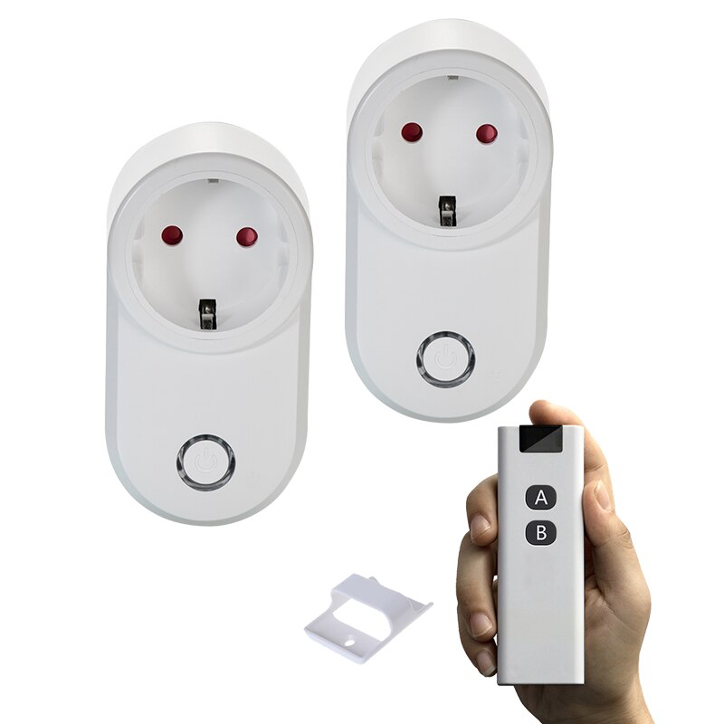 433 Mhz Wireless Remote Control Switch EU FR Socket AC220V Smart Switch Universial Plug15A Electrical Outlets Adapters For Light: 2RC 1B