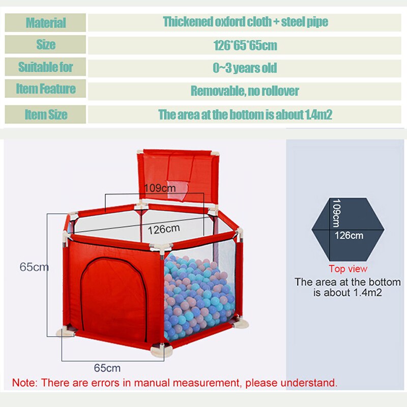 Multifunctionele Stabiele Veiligheid Baby Box Oceaan Ballen Pool Spel Hek Kinderen Activiteit Ijzer Box Hek Inrichting