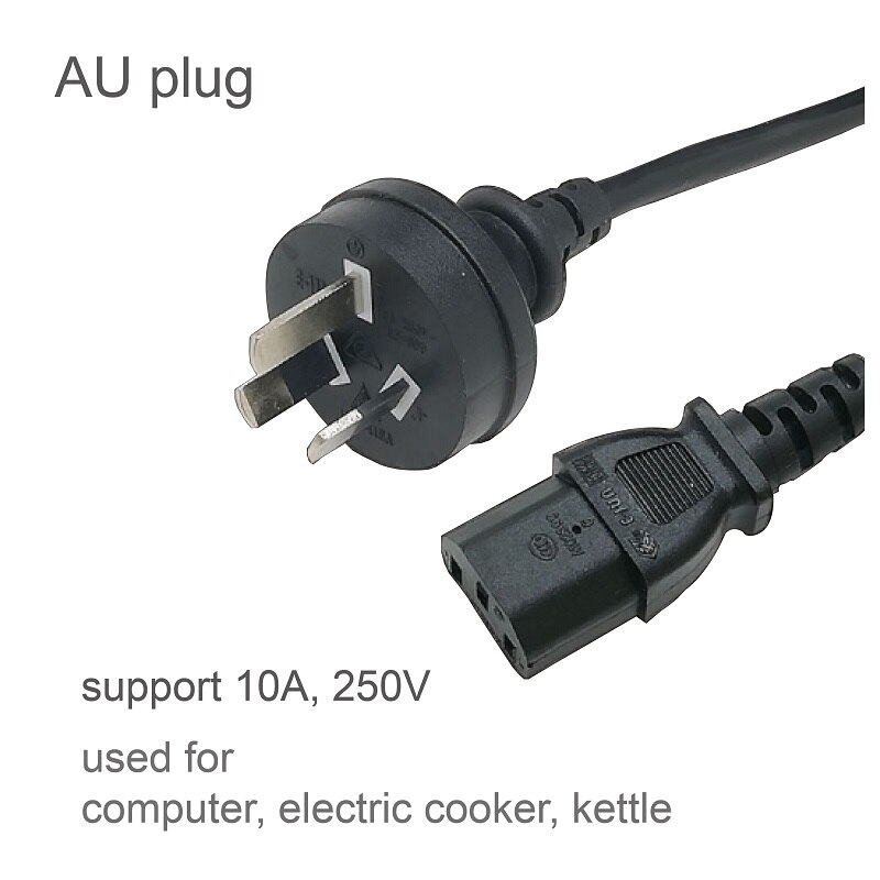 EU UK US AU Plug Power Cable 110V 220V 10A For Electric Cooker Kettle Computer TV Fans Air Conditioner LJ809