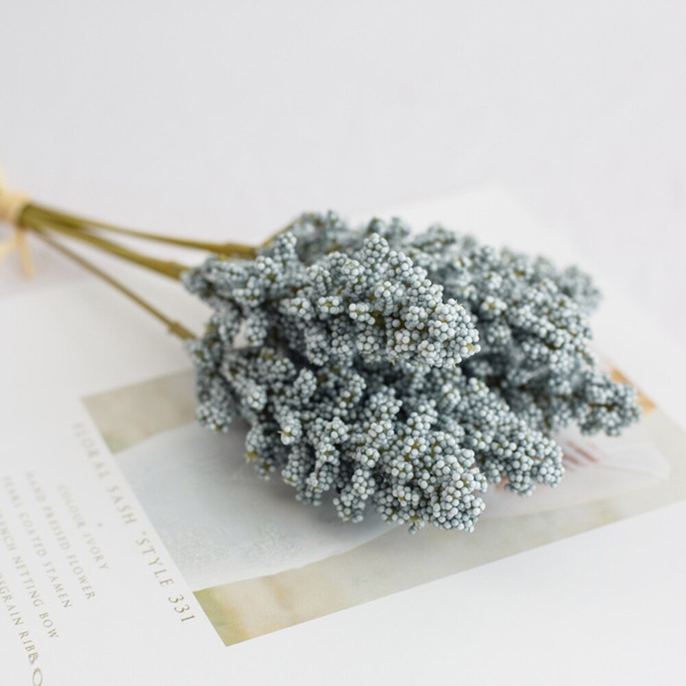 6pcs/lot Artificial Mini Wheat Grain Photo Studio Home Decoration Wedding Photography Props Outdoor Balcony Decor Background: Blue