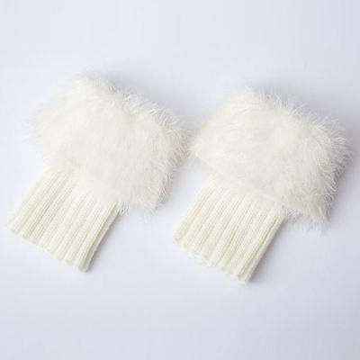 Pure Kleur Imitatie Bont Warm Womens Winter Warm Haak Knit Fur Trim Beenwarmers Manchetten Toppers Boot Sokken 3 Paar/partij: 1