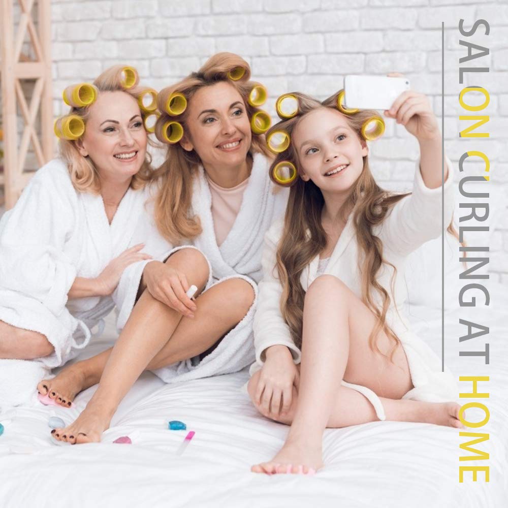 Rulos para el cabello con pinzas de Metal para el cabello, rizadores de peluquería con autoagarre, juegos de rizadores de pelo, DIY, uso doméstico, salón de varios tamaños, paquete de 24 unidades