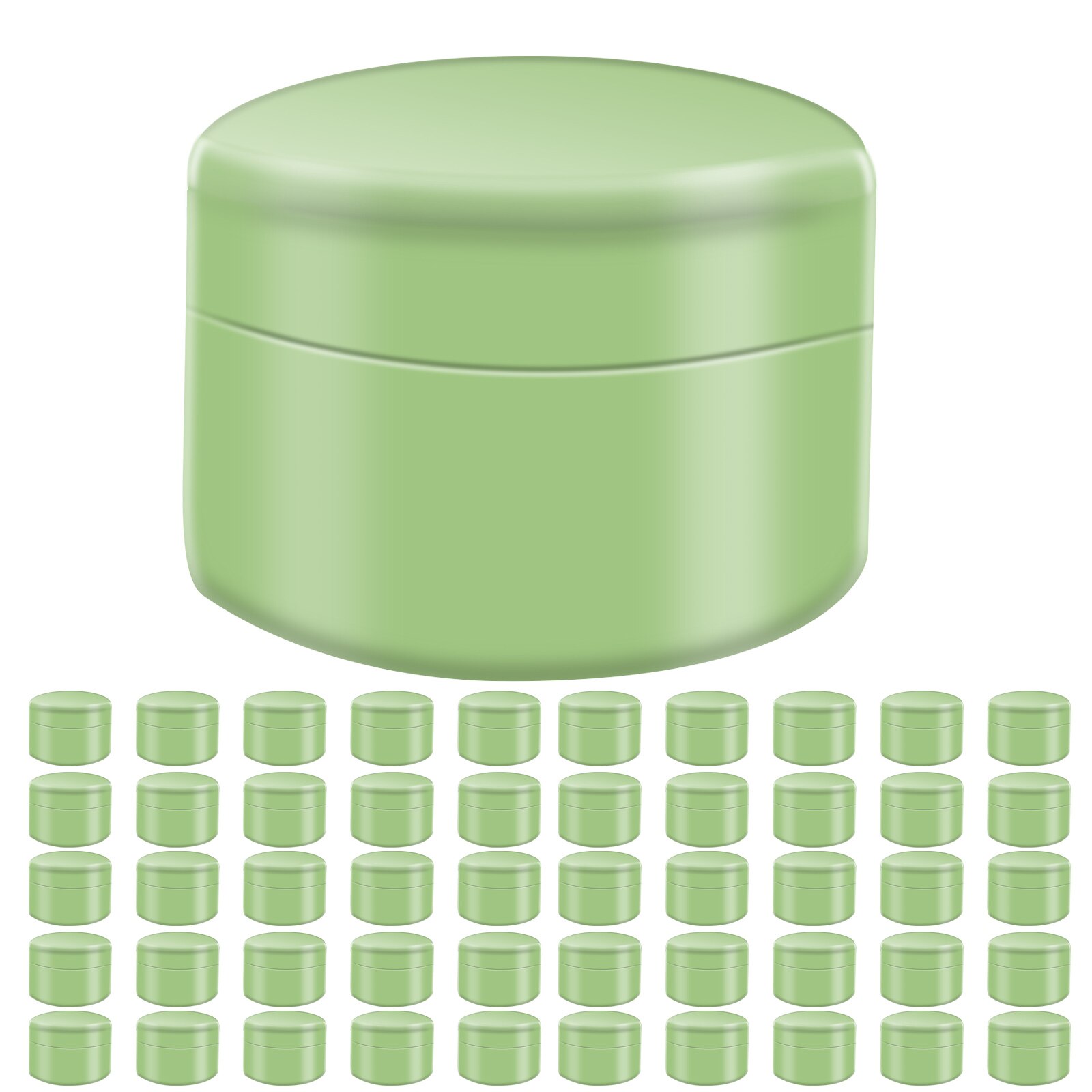 50 szt. Pojemniki na kosmetyki 30g mały pusty plastikowy pojemnik krem do twarzy balsamy tonery pudełka do przechowywania podróży służbowych w domu: 30g / Green / 50pcs