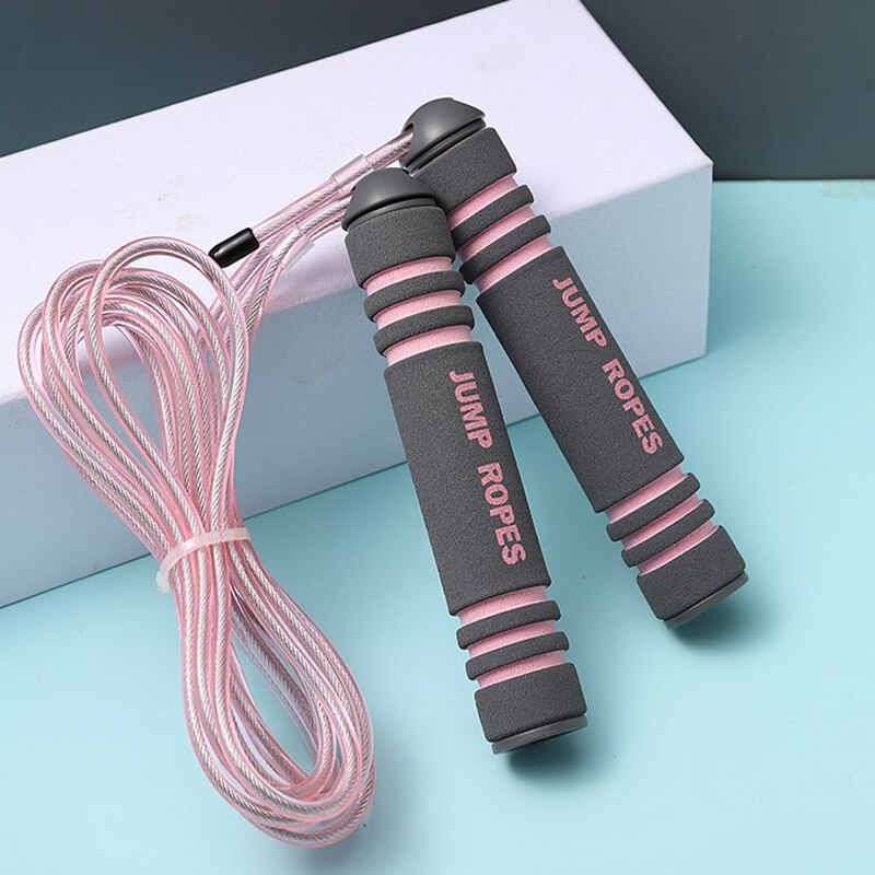 Crossfit Jump Ropes Skip Rope Calorie Consumption Fitness Body Building Exercise Jumping Rope Exercise at home: Pink iron