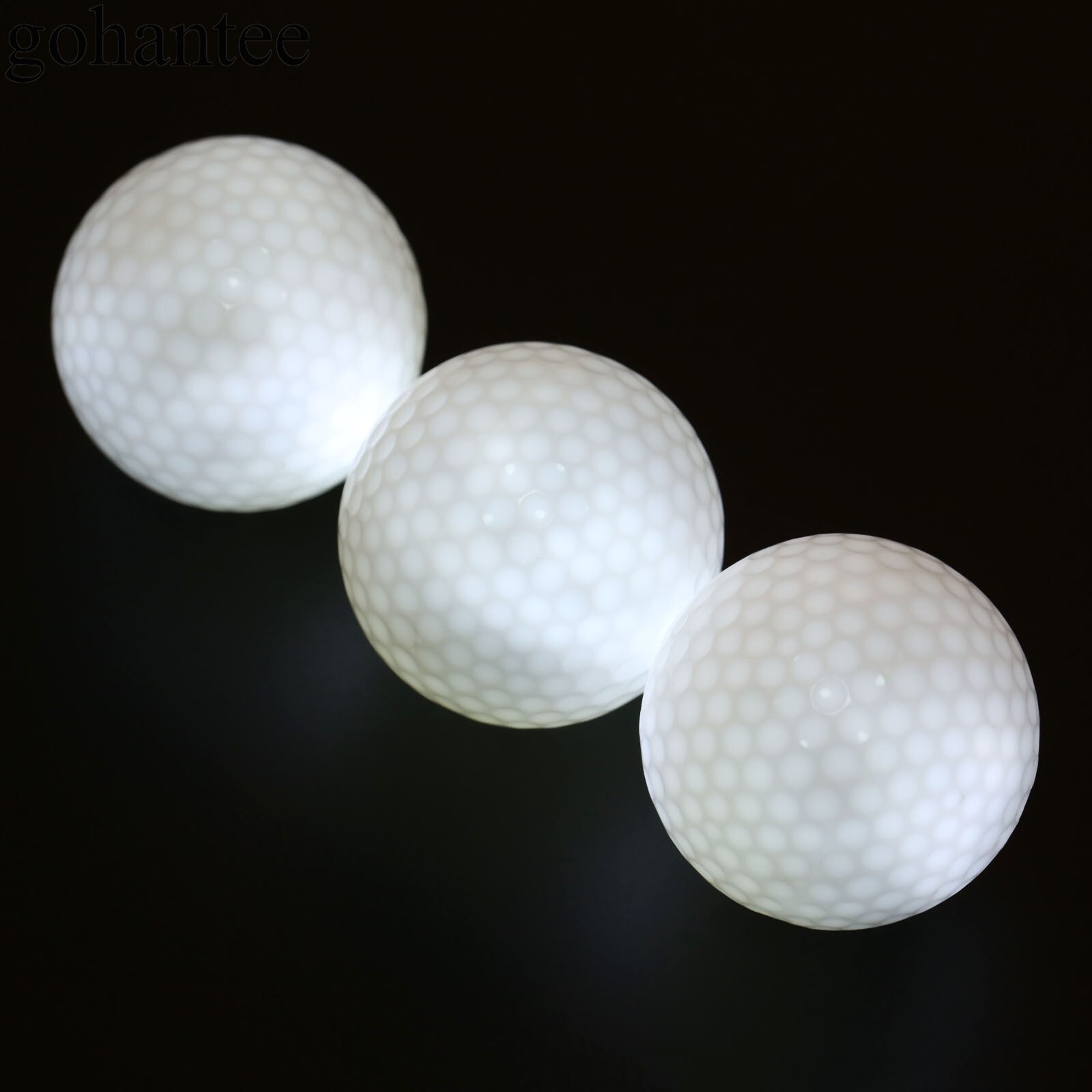 Gohantee-12 pelotas de Golf LED con caja, pelota de práctica de Golf de entrenamiento nocturno, 42,6mm (1,67 &quot;) de diámetro Bolas de Golf Surlyn, 6 colores, bolas de: White