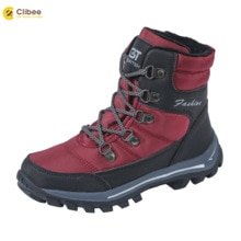 Clibee – bottes de randonnée en laine et caoutchouc pour enfant, chaussures d'extérieur, mi-mollet, imperméables, hiver