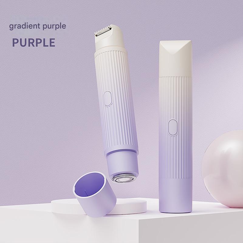 dubbele kopschraper, 2-in-1 haarremo Elektrische tondeuse voor dames, privégebied onder de oksels, beenhaar- en lichaamshaarschaar: Paars