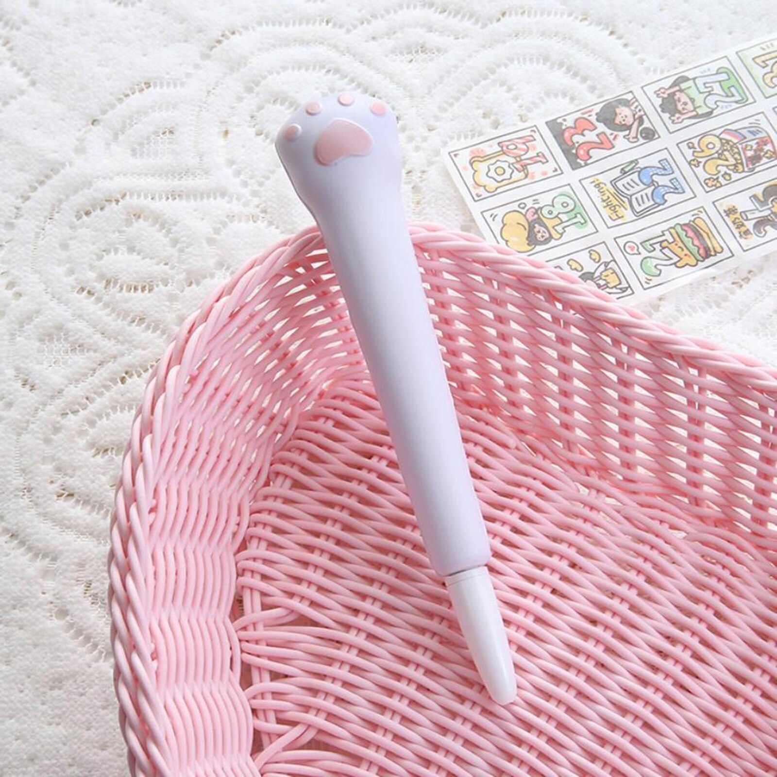 Langsam steigend Bleistift Stift Weichen quetschen Stift Squishy Stifte Großen betonen Linderung Spielzeug Bleistift Deckel Rosa Kaninchen für freundlicher: Weiß Katze
