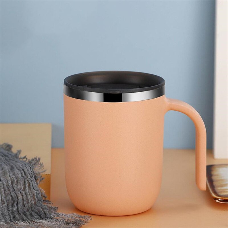 400Ml Koffie Mok 304 Rvs Isoleren Warmte 100% Lekvrij Melk Cup Met Deksel Keuken Drinkware Ontbijt Thee Mok J451: 3