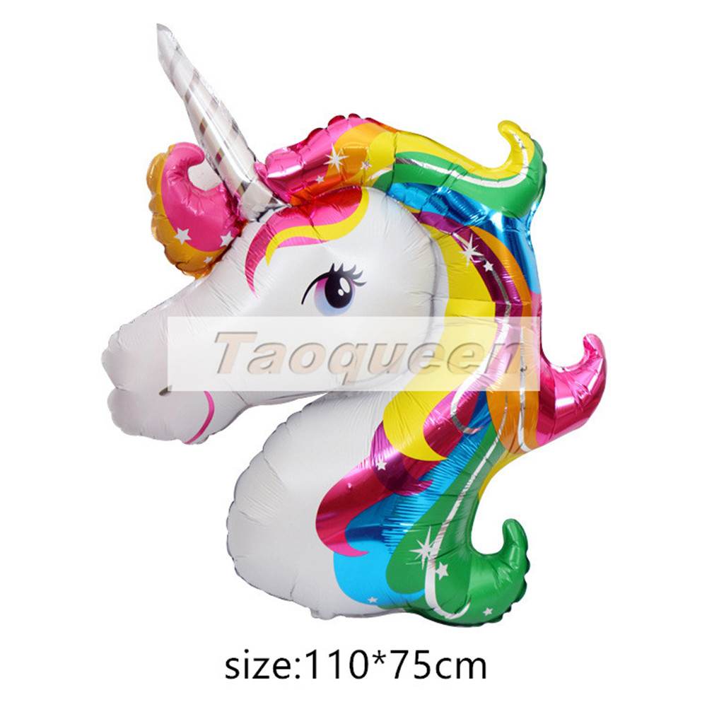 45-110cm Giant Unicorn Balloon Party Supplies Birthday Party Decorations Rainbow Balloons kids Foil Balloons cartoon hat: 2