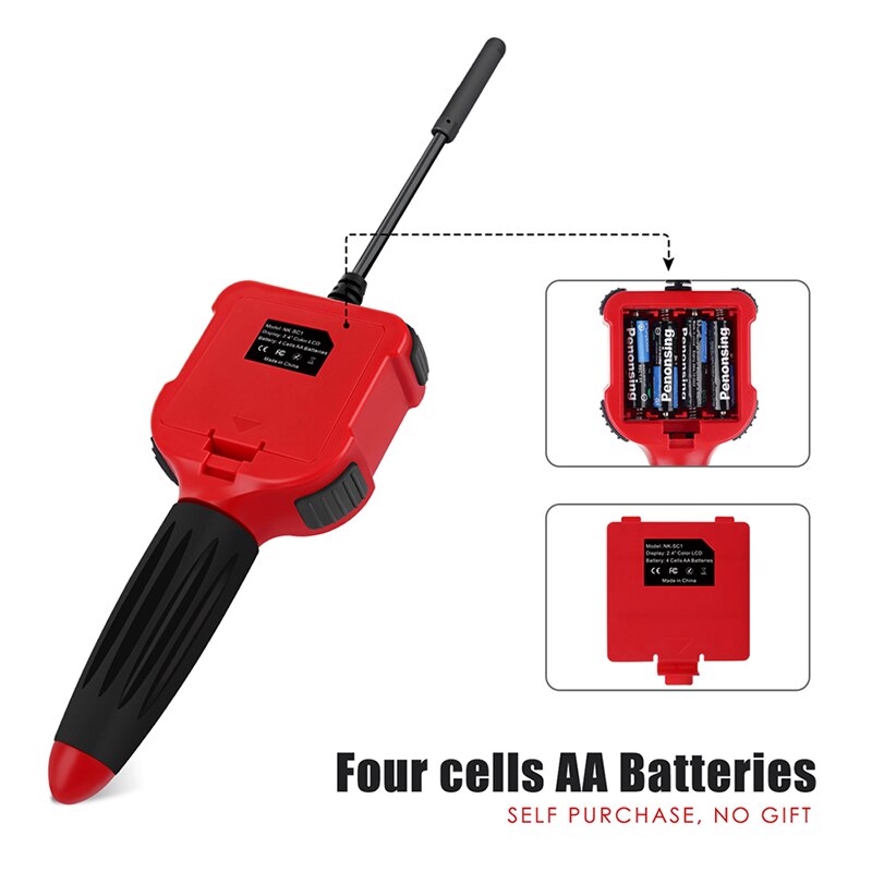5.5mm Digital Inspection Camera Unique 2.4 inch HD IPS Screen 6 LEDs LCD Borescope IP67 Waterproof Snake Tube Camera