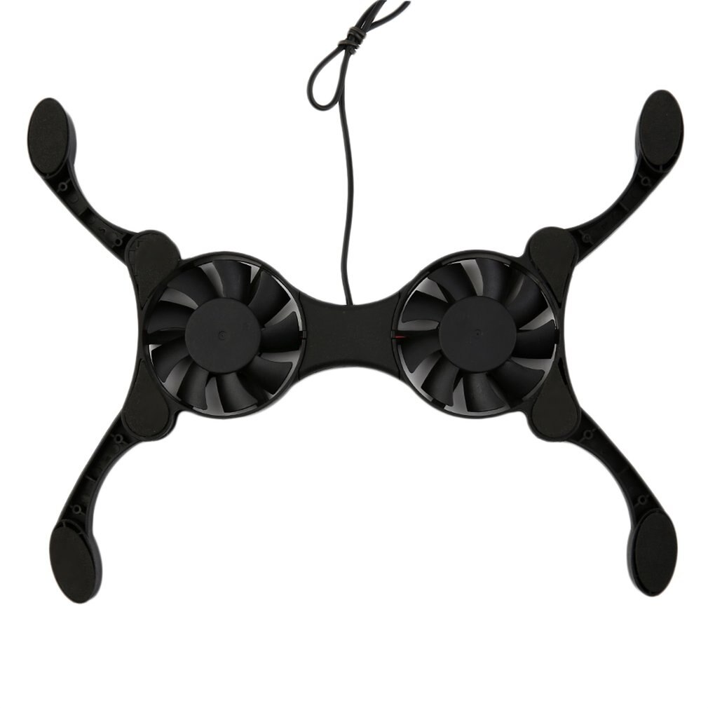 Ventilateur Refroidisseur Pliable Pour PC Portable - Double Ventilateur USB, Bras Réglables, Compatible 7" à 15" - 10