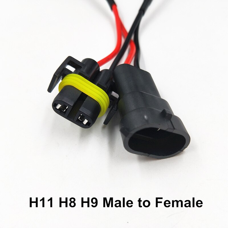 Adaptador de enchufe de arnés de conversión H8 H11, cable conector de lámpara antiniebla de faro HID H7 9006 h8 h11, cable de potencia de balasto, 9006: H11 male to female