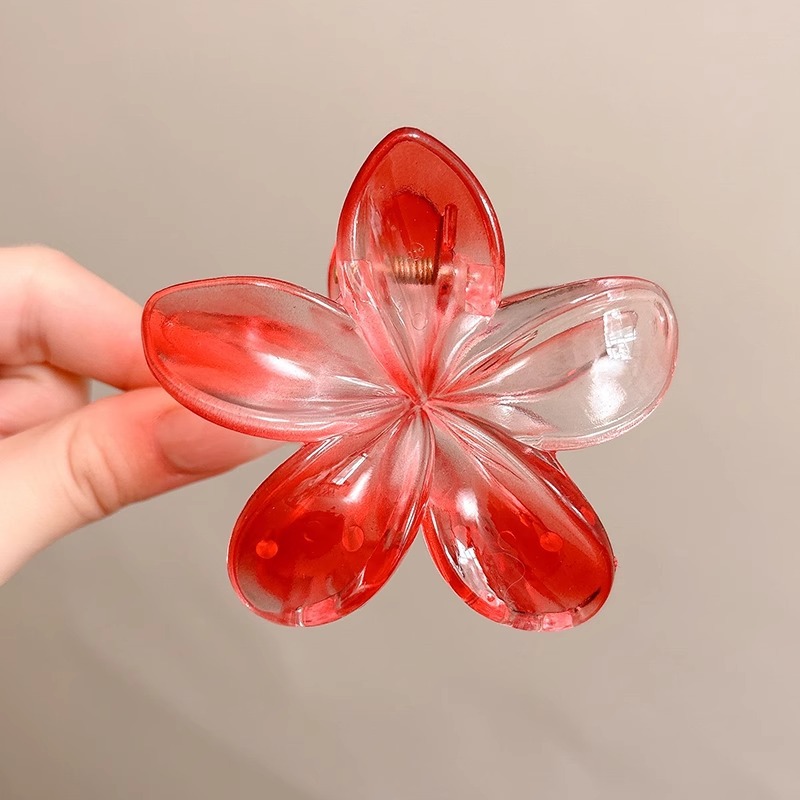 Aishg 8cm gradient ei bloem acryl haarclip voor dames vintage haarklemmen krabklem haarspeldjes meisjes hoofddeksel accessoires: Donkergrijs