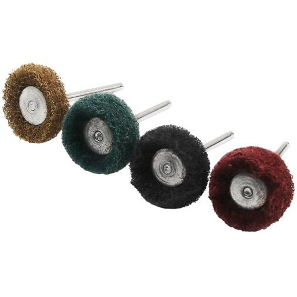 Almohadilla abrasiva para estropajo de fibra de nailon, cabezal de lijado de 1 "y 25mm para Dremel, juego de 40 Uds. De cepillo de cuatro colores, 10 Uds.