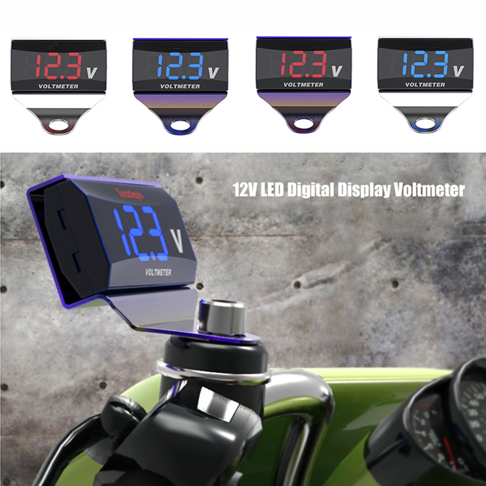 Mini Digitale Led Voltmeter Dc 8-16V Waterdichte Voltage Meter Volt Tester 12V Voor Auto Elektrische motorcyc