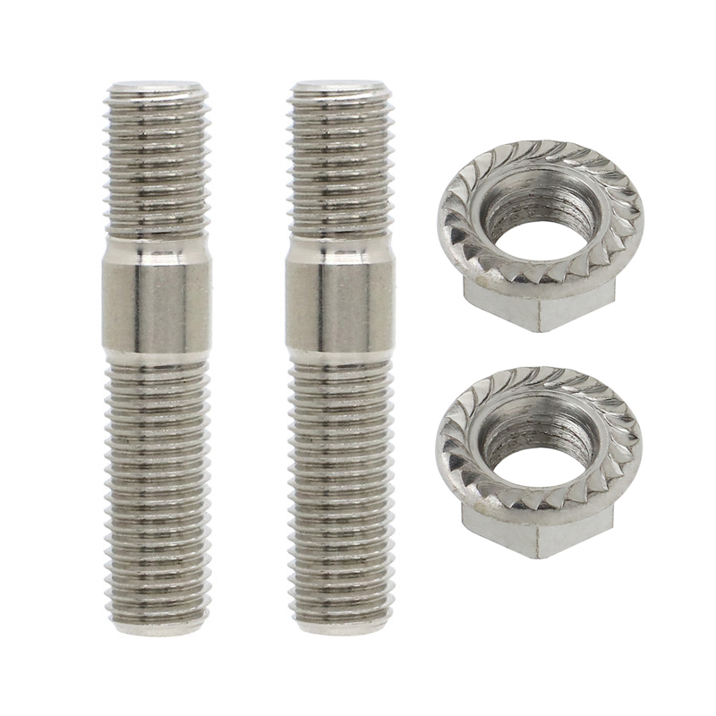 2/3/4/5/6/8/12 piece 10mm Exhaust Studs Bolts &amp; Serrated Nuts M10x1.25 Manifold Flange Studs Nuts Kit: 2 pcs