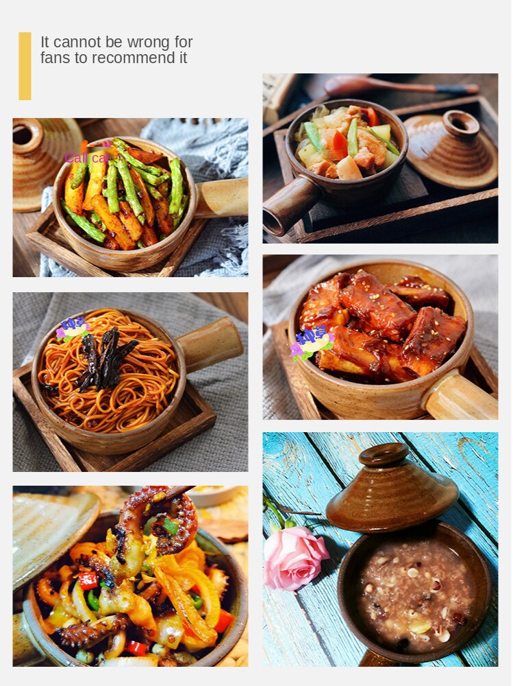Cazuela de cerámica creativa para el hogar, olla de Guisar, horno microondas, cazuela de arroz resistente al calor, tazón de sopa con cubierta, vajilla