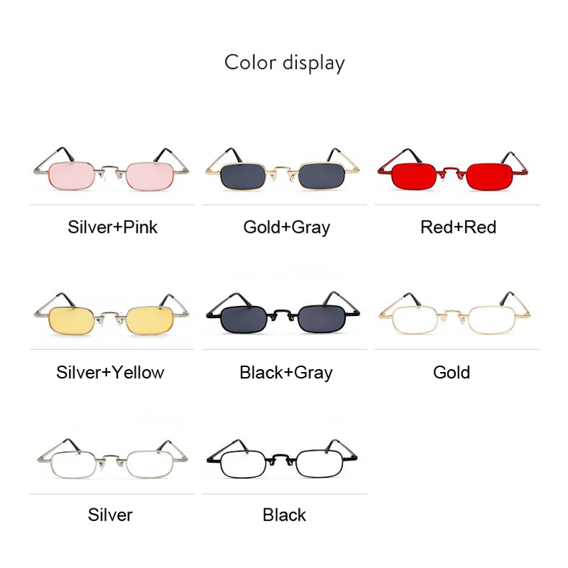 Retro Small Square Metal Steampunk Sunglasses Women Men Glasses Brand Vintage Sunglasses Female
