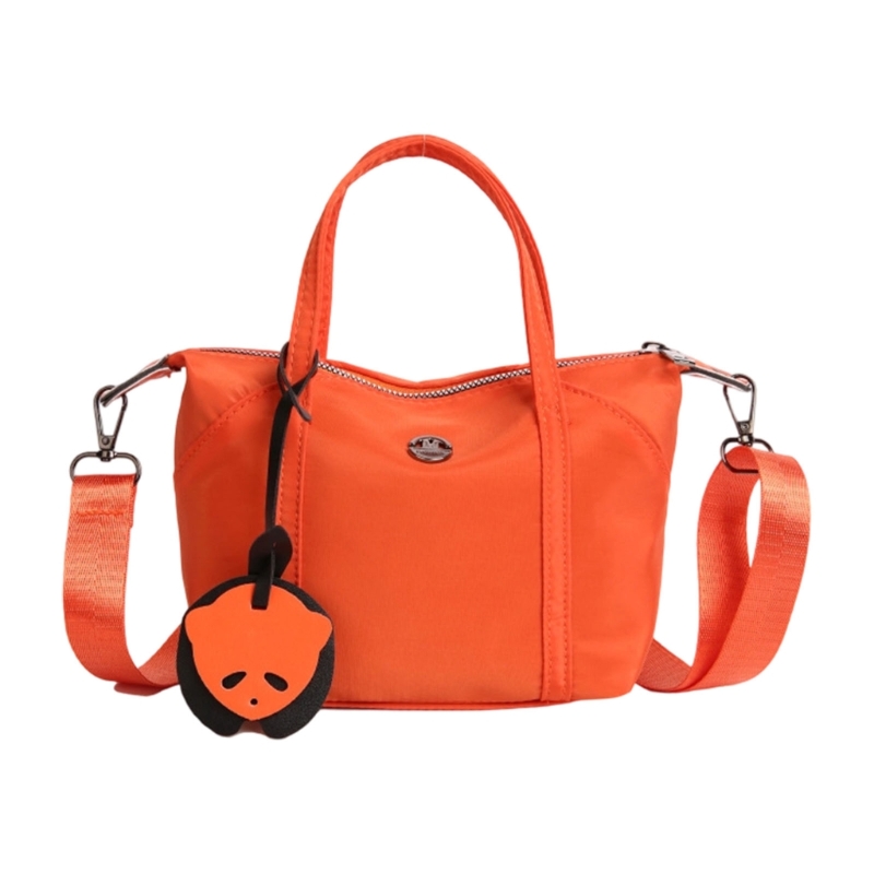 Shoulder Bag Nylon Purse Clutches Shoulder Toted Handbag with Zipper Closure Women Crossbody Bag with Removable Strap: Orange