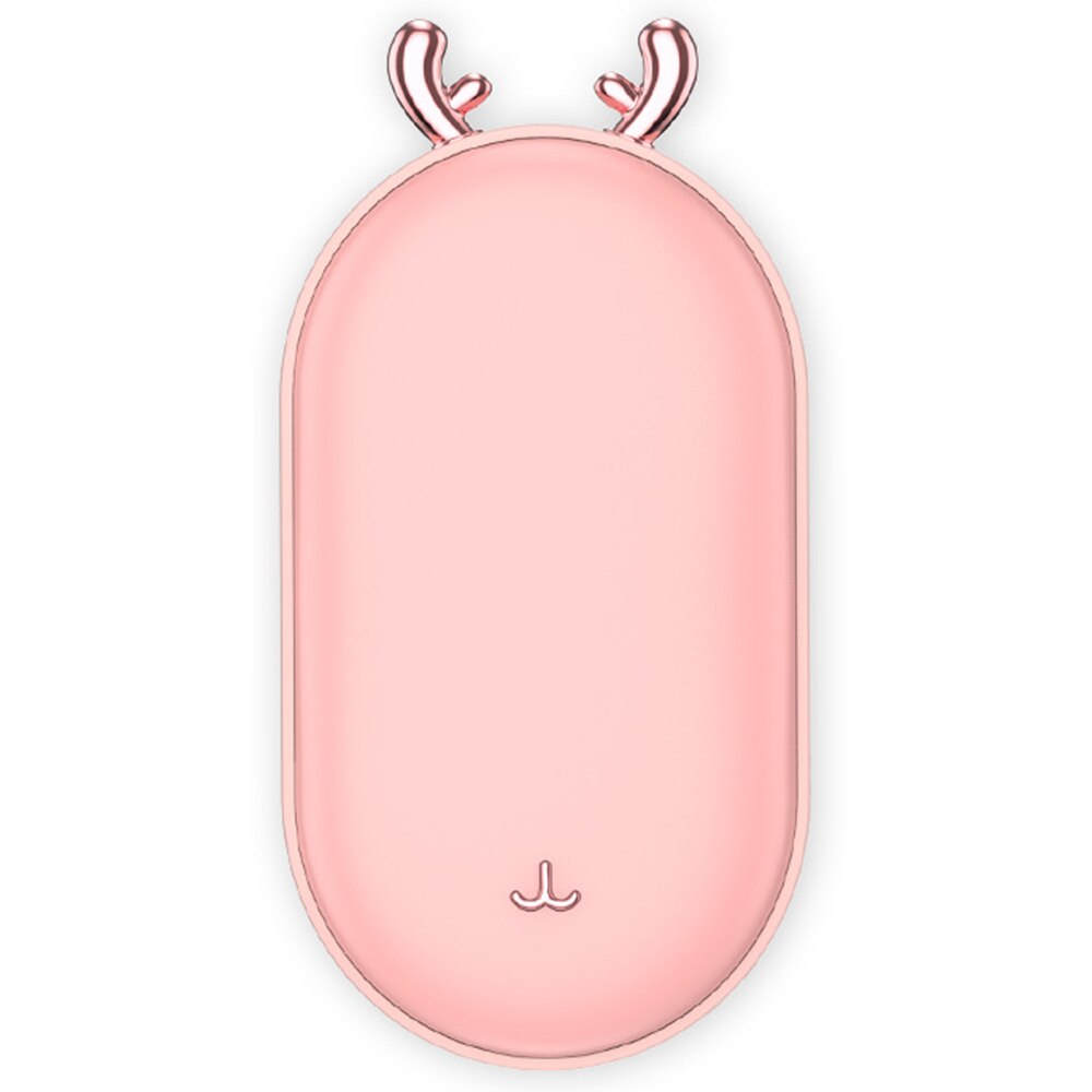 Ogrzewacz dłoni 2 w 1 przenośny moc Bank USB akumulator elektryczny ogrzewacz dłoni inteligentna stała temperatura 5200mAh: cute jeleń różowy