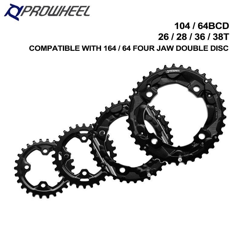 Prowheel 104/64BCD Mtb Fiets Tandwielen Dubbel Kettingwiel 26T 28T 36T 38T 10/11 Speed Kettingblad fiets Crankstel Tandplaat Onderdelen